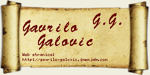 Gavrilo Galović vizit kartica